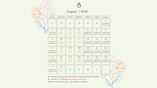 Lagoon – August Store Schedule